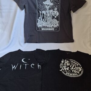 Women Halloween Graphic T-Shirts - Black Size S/M SHEIN